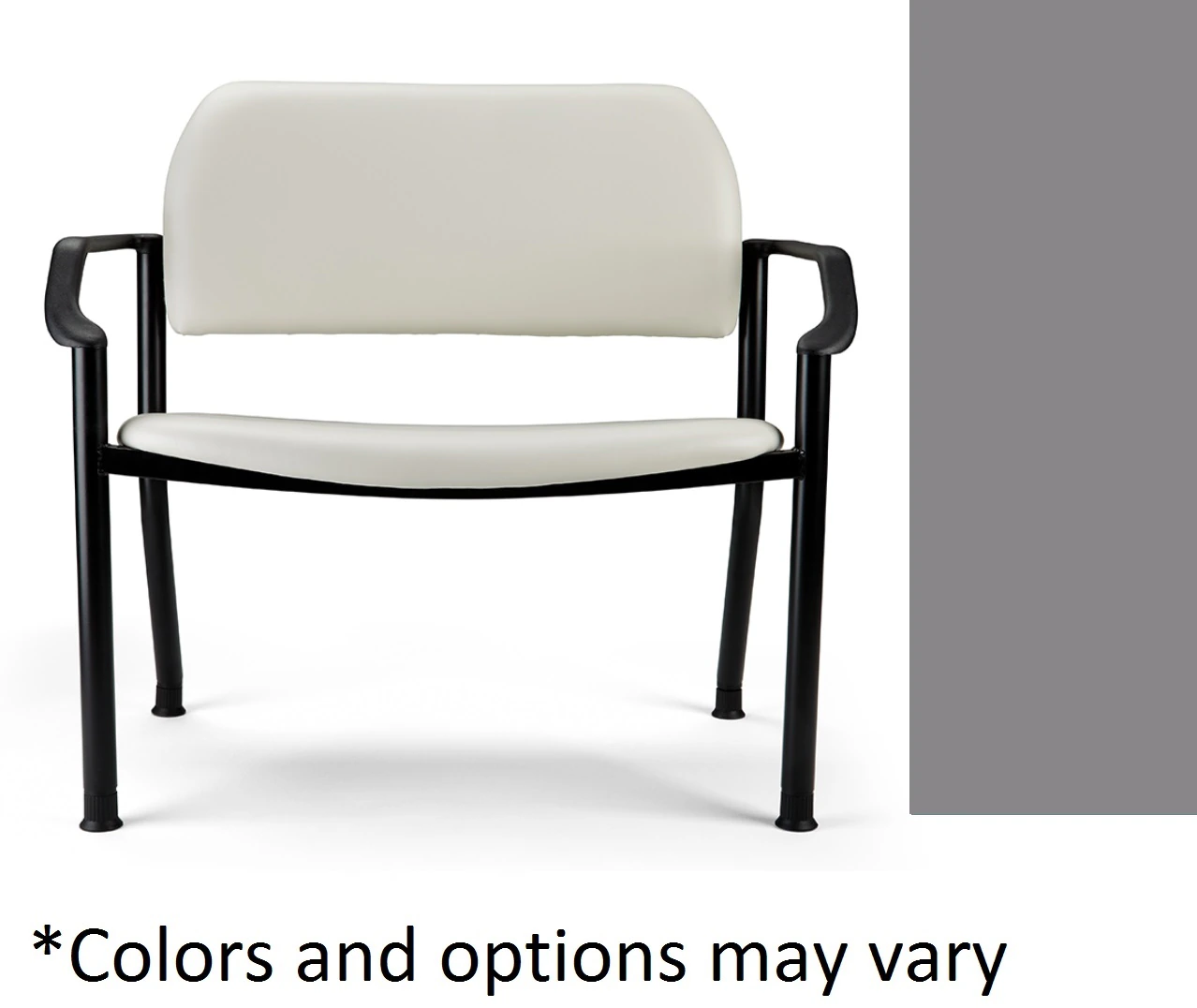 Midmark 282 Series Bariatric Side Chair with Arms, Iron Ore, Each