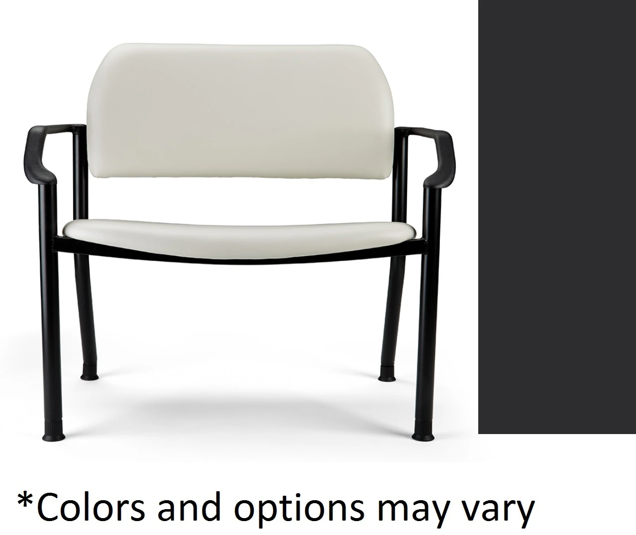 Midmark 282 Series Ufree Bariatric Side Chair with Arms, Obsidian