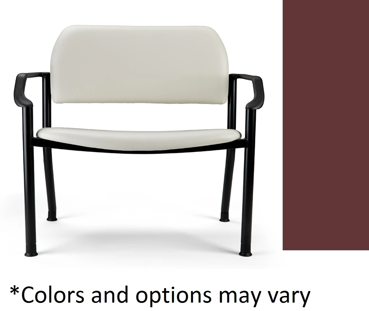 Midmark 282 Series Bariatric Side Chair with Arms, Cranberry