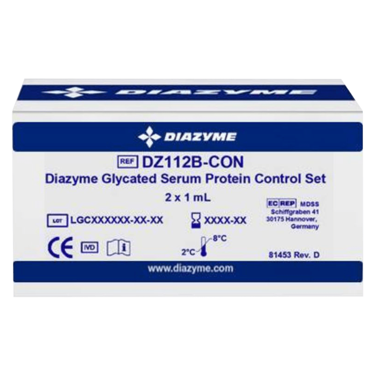 Diazyme Glycated Serum Protein 2 Level Control, Lyophilized, 2 x 1 mL