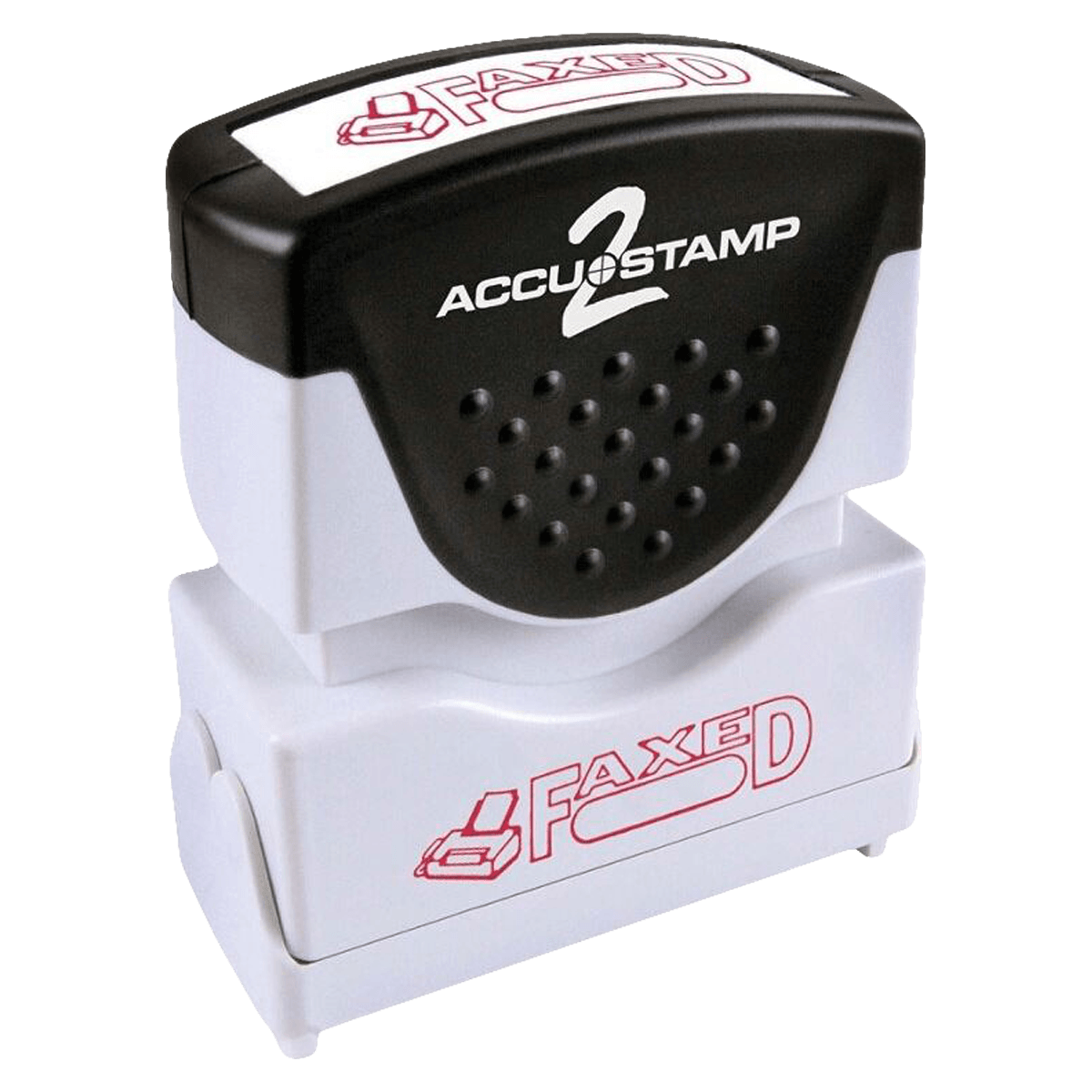 Accu-Stamp2 Shutter One-Color Stamp, Faxed Impression 1-5/8 x 1/2", Red Ink, Each