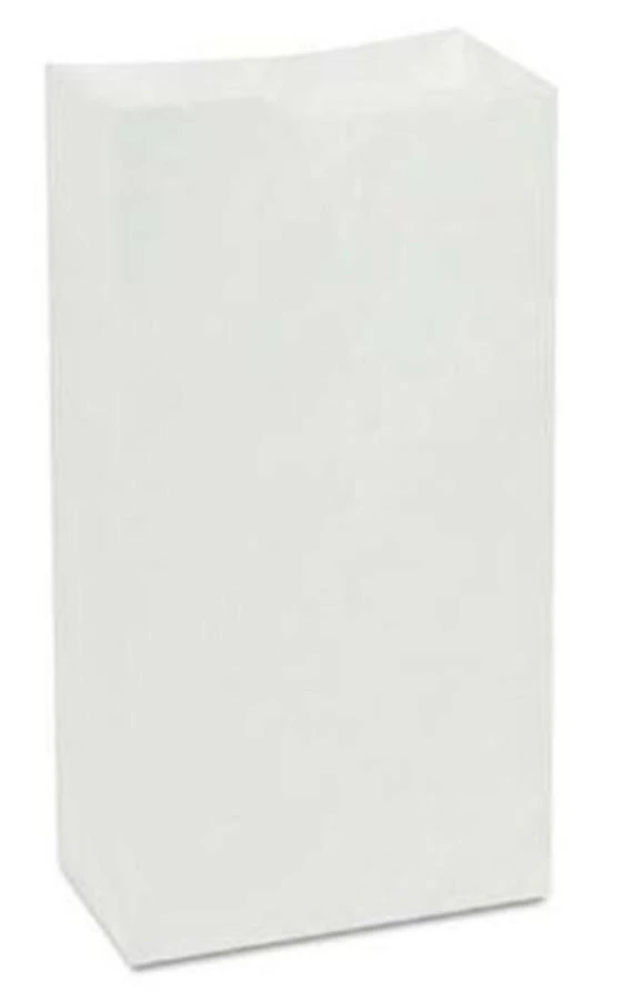 Heavy Duty White Paper Bag #6, 35lb, 6" x 3-5/8" x 11-1/16", Pack of 500