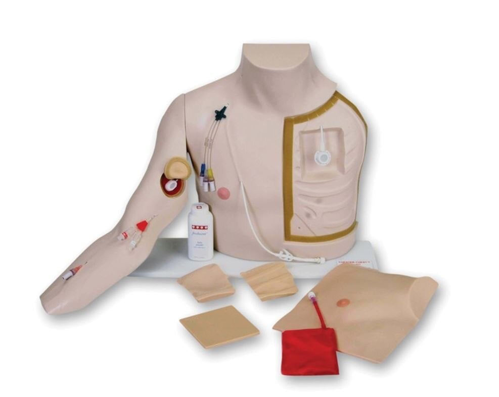 Vata Chester Chest Vascular Access Trainer Torso, Light Skin, with Right Arm