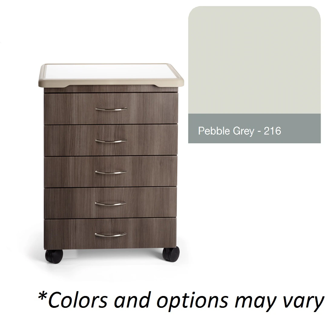 Midmark Synthesis Treatment Cabinet, 5 Drawers, 3" Casters