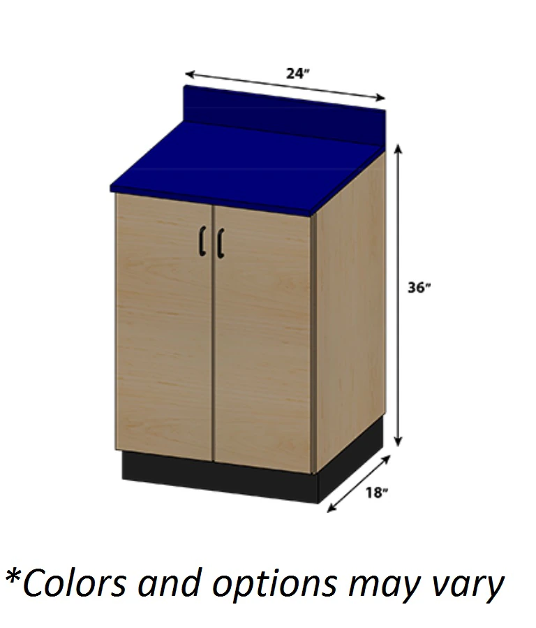 Stor-Edge Base Cabinet, 2 Door/2 Drawer, 18"D, Oak Wood