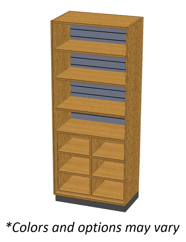 Athletic Edge Stor-Edge Stationary Cabinet with Doors, Oak Wood Finish