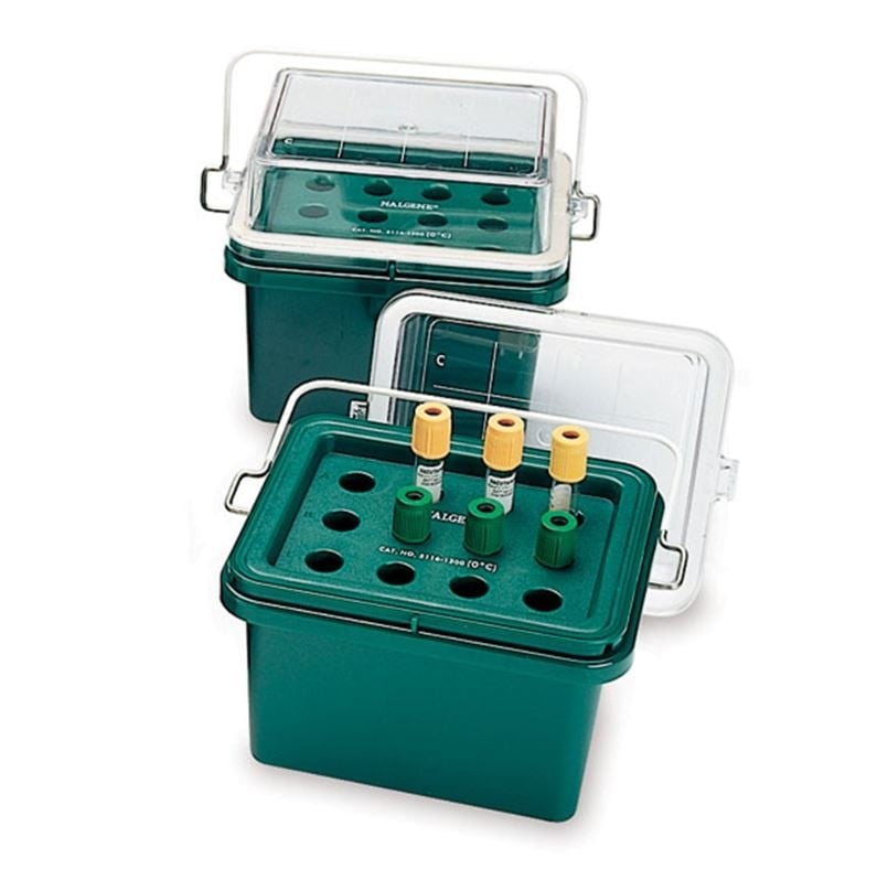 Tube Cooler Cube with Lid for 13mm Tubes, Green, Each, 01KEZKNHXD7ZH5XKS8CMTA1FTG