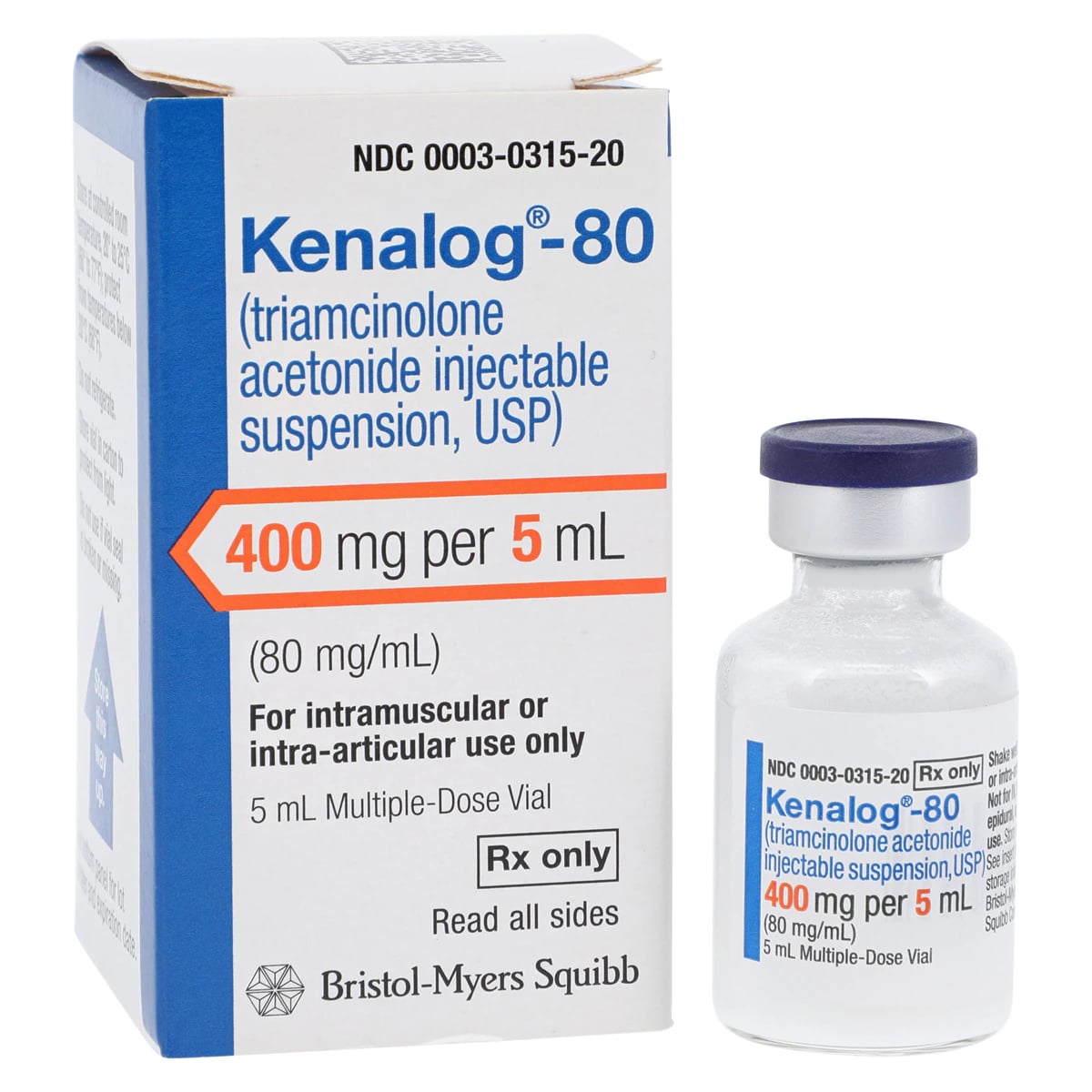 Kenalog-80 (Triamcinolone Acetonide) Injectable Suspension, 80 mg/mL, 5 mL Multiple-Dose Vial