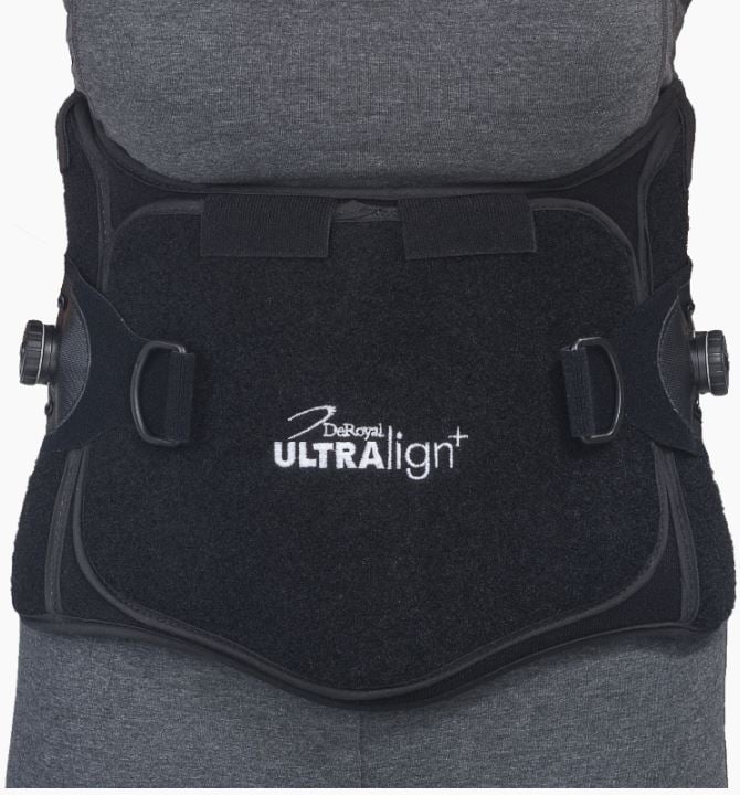 DeRoyal Ultralign+ Orthosis Brace Back LSO & TLSO, Elastic/Neoprene, Adult, Size Small, 32-46"