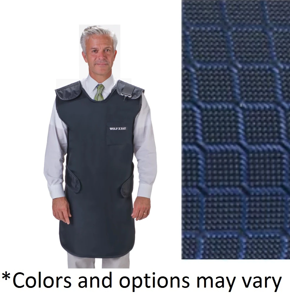 Wolf X-Ray QuickDrop Lead-Free Apron, Shimmering Navy Blue, Large, 24" x 42", 0.5mm Equivalence