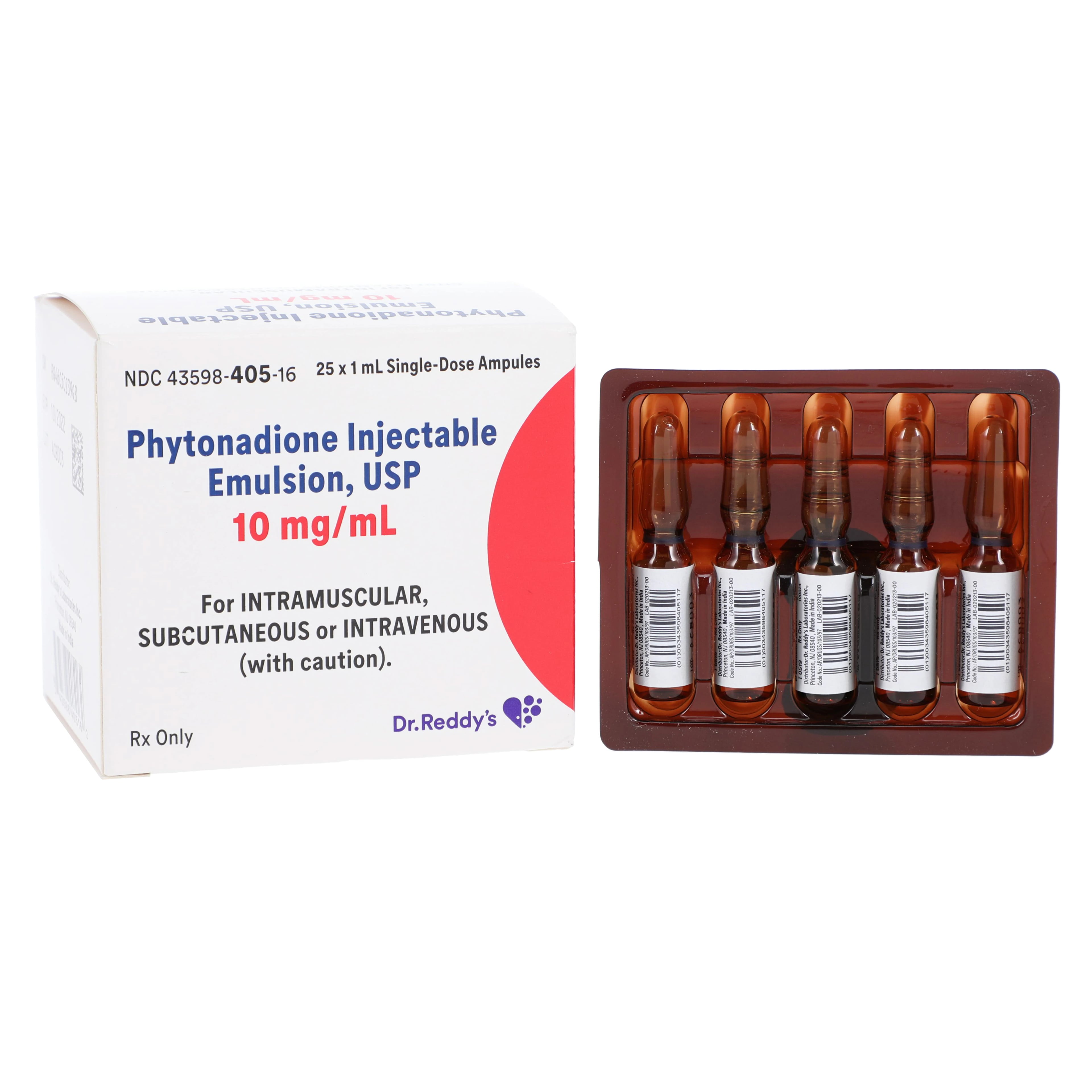 Phytonadione (Vitamin K) Injection 10 mg/mL, 1 mL Ampule, 25/Package