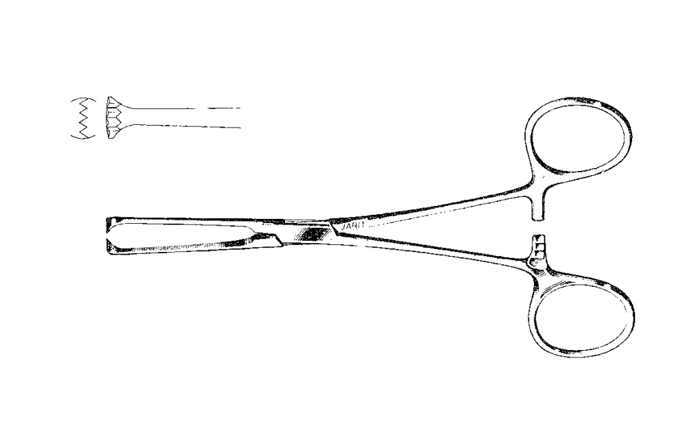 Jarit Tissue Forceps, Straight, 4x5 Teeth, 6-1/8" (155 mm), Stainless Steel