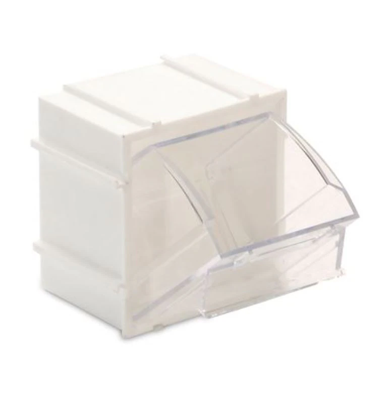 Marketlab Tilt Bin, Interlocking, White, Each