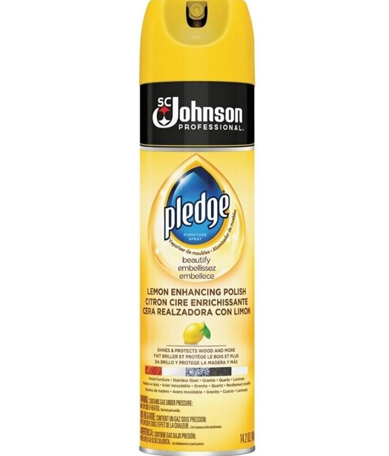Diversey Pledge Lemon Enhancing Furniture Polish Spray, 14.2 fl oz