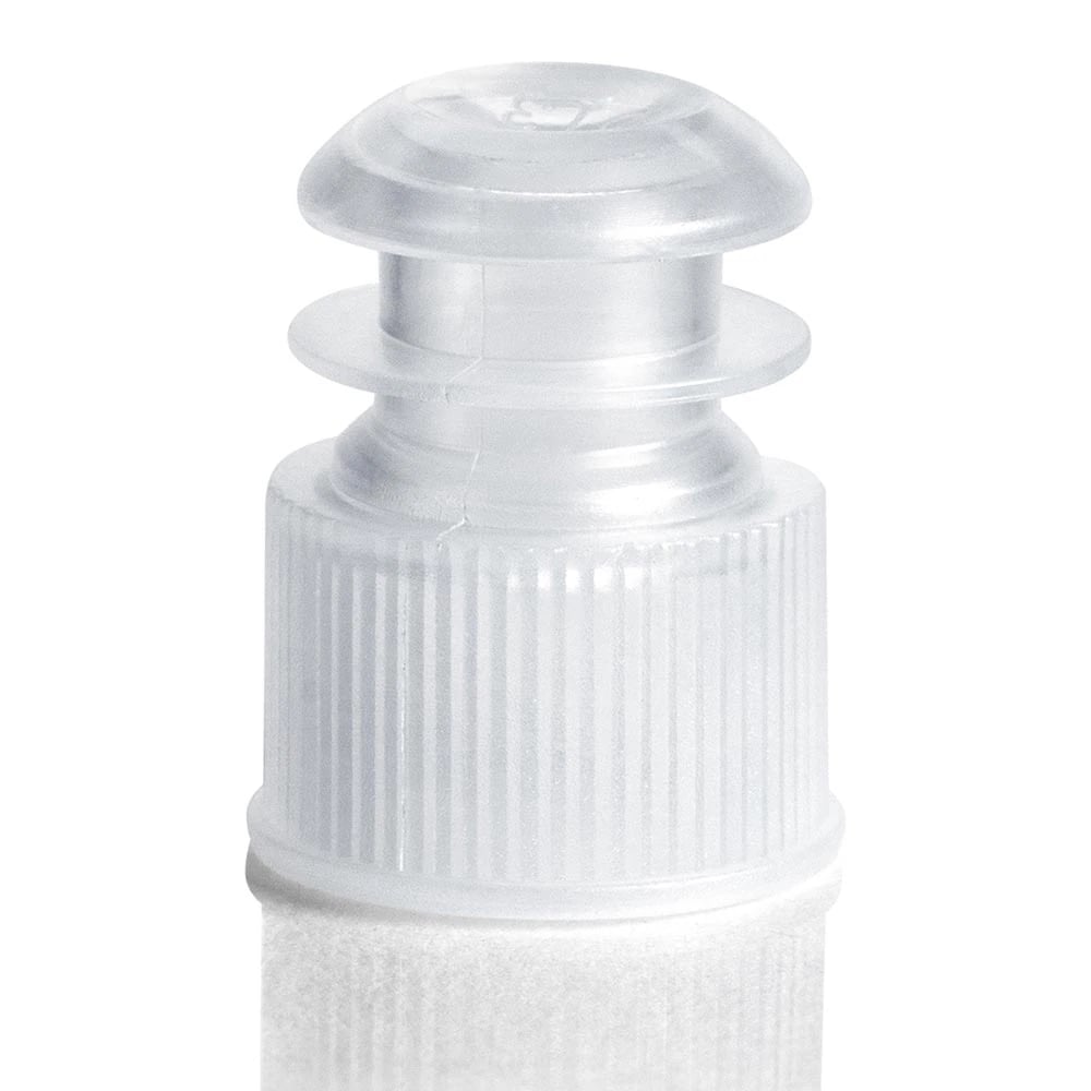 Globe Scientific CapTrack CT2/CR1 Flange Plug Cap, Clear, 13mm, 1000/Bag