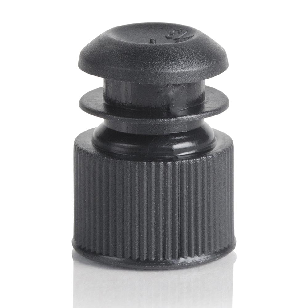 Globe Scientific Flange Plug Cap for CapTrack CT2/CR1, Black, 13mm, 1000/Bag