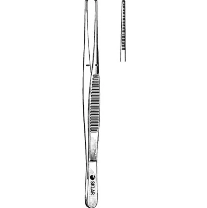 Sklar Cushing Tissue Forceps, Straight, 7", Stainless Steel, Non-Sterile, Each