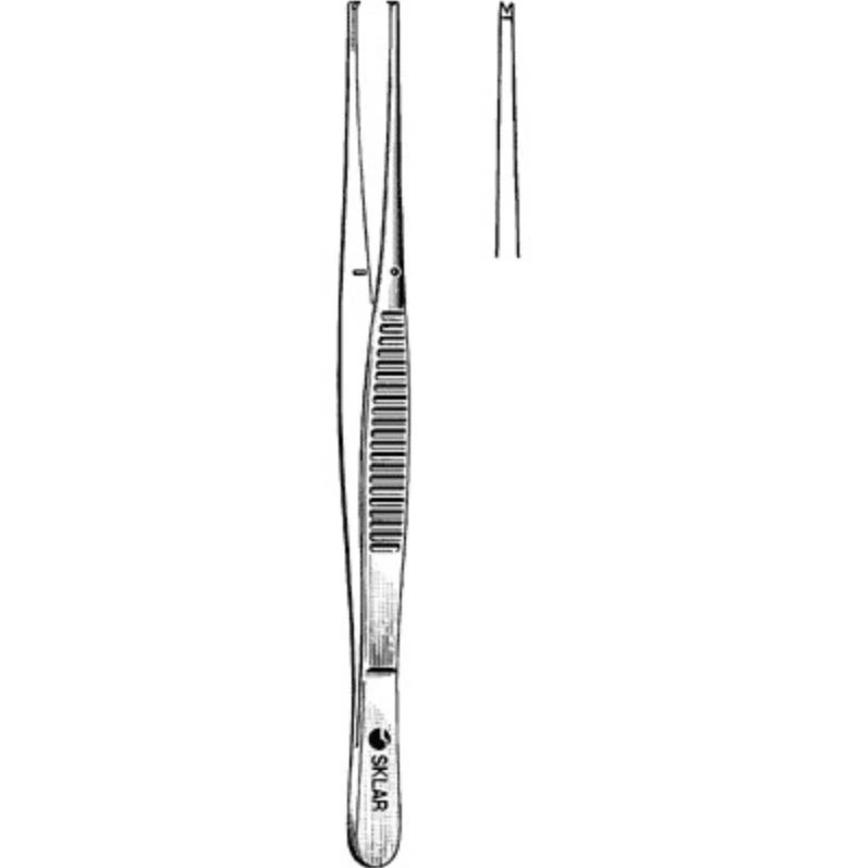 Sklar Cushing Tissue Forceps, Straight, 7", 1x2 Teeth, Stainless Steel, Non-Sterile, Each