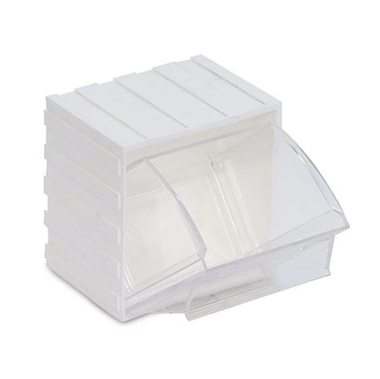 Marketlab Tilt Bin, White, Interlocking, 4.06 x 3.625 x 4.25 in, Each
