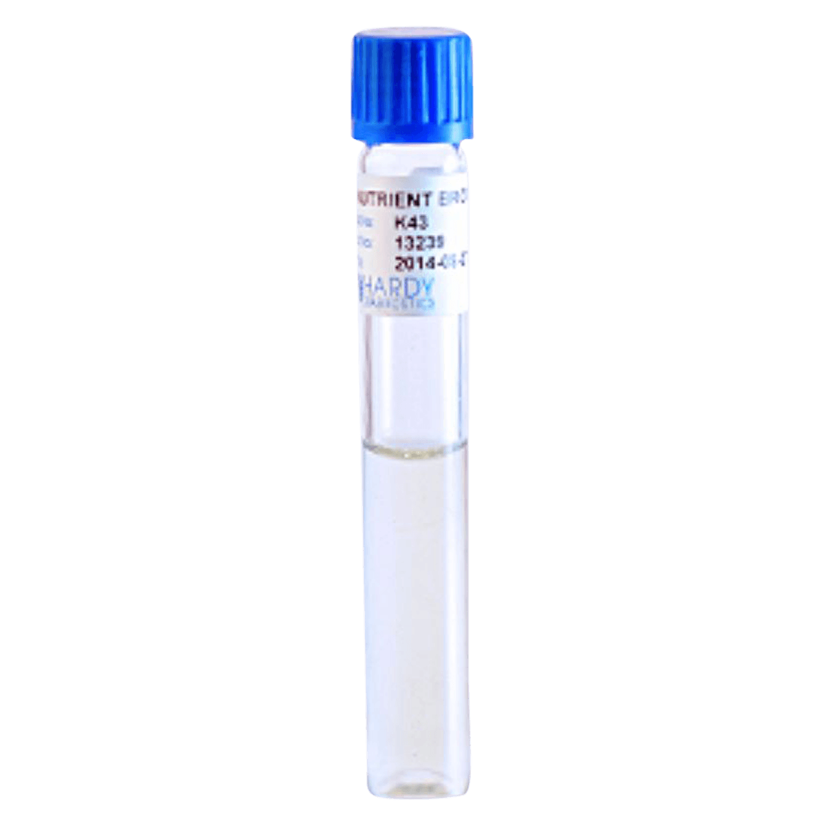 Hardy Diagnostics Nutrient Broth, 5 mL, 15x103mm Shatter-Resistant Polycarbonate Tube, 20/Pk