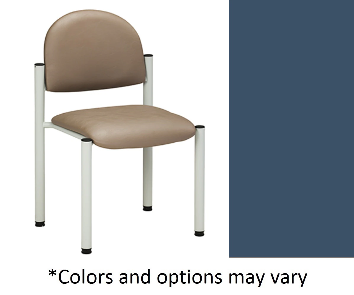 Clinton Industries Chair Side Chair without Arms, Royal Blue Powder-Coated Finish, Gray Frame, 300 lb Capacity