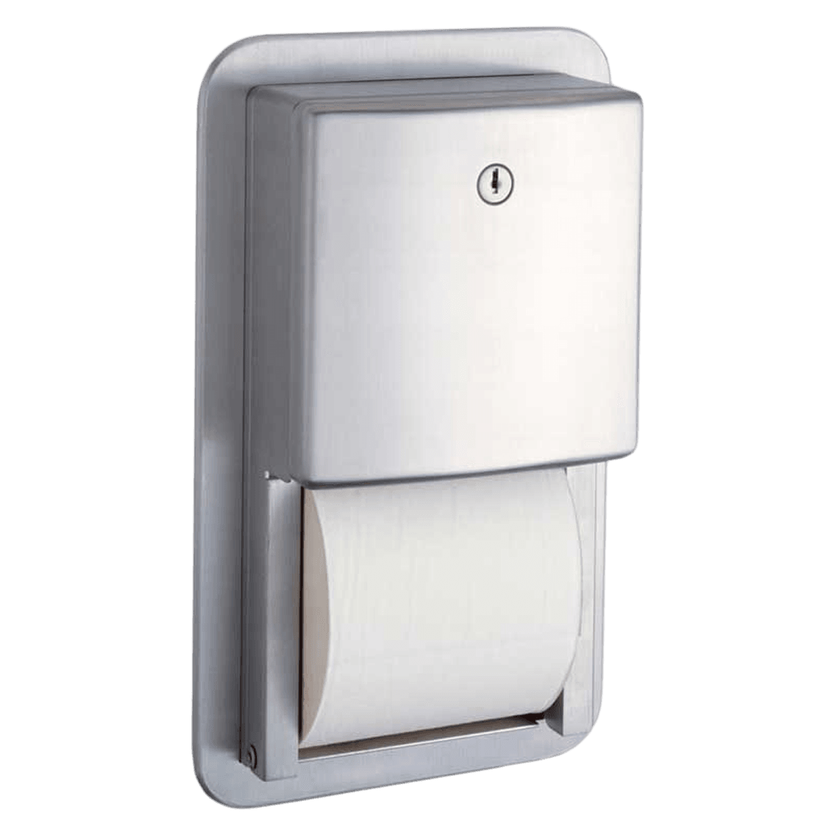 Bobrick Toilet Tissue Dispenser, Satin Finish Stainless Steel, Recessed, Multi-Roll up to 5-1/4" Diameter, 3.25x6.25x11.25"