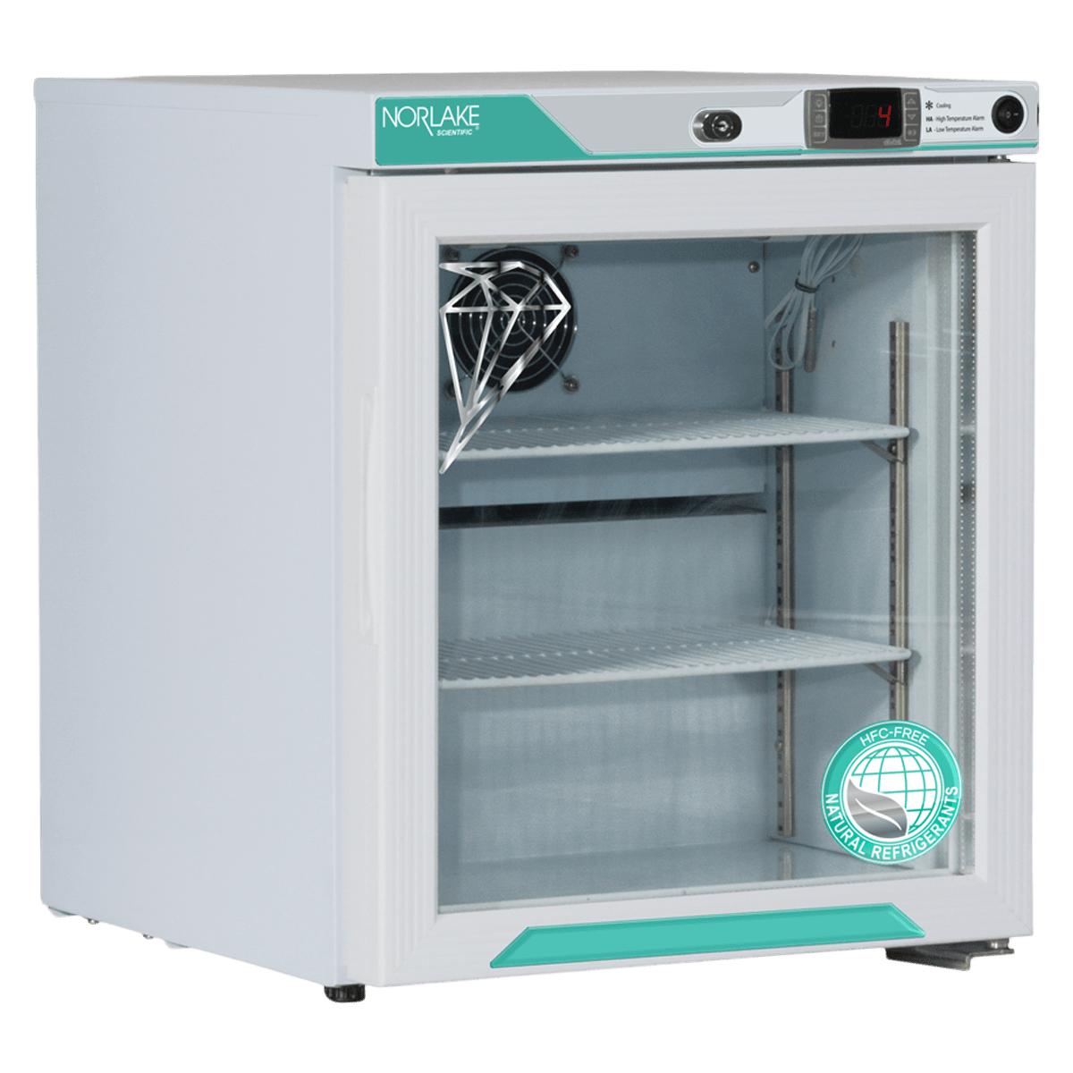 Corepoint Scientific Laboratory Refrigerator, Undercounter, 2 Shelves, 1 Cu Ft, Glass Door, Right Hinge, 1-10°C, Cycle Defrost