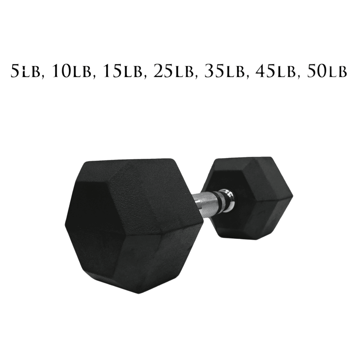 First Place Rubber Padded Hex Dumbbell, 10 lb, Black