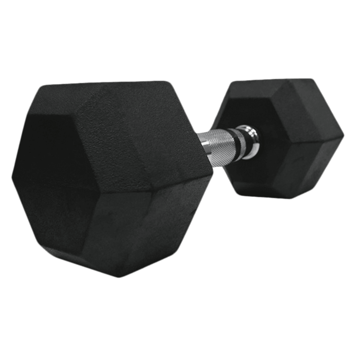 First Place Rubber Padded Hex Dumbbell, 50 lb, Black