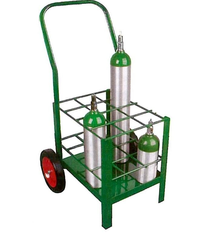 Anthony Welded Products Transport Cart for 12 Cylinders, Medium Duty, Green, 22x20x42"