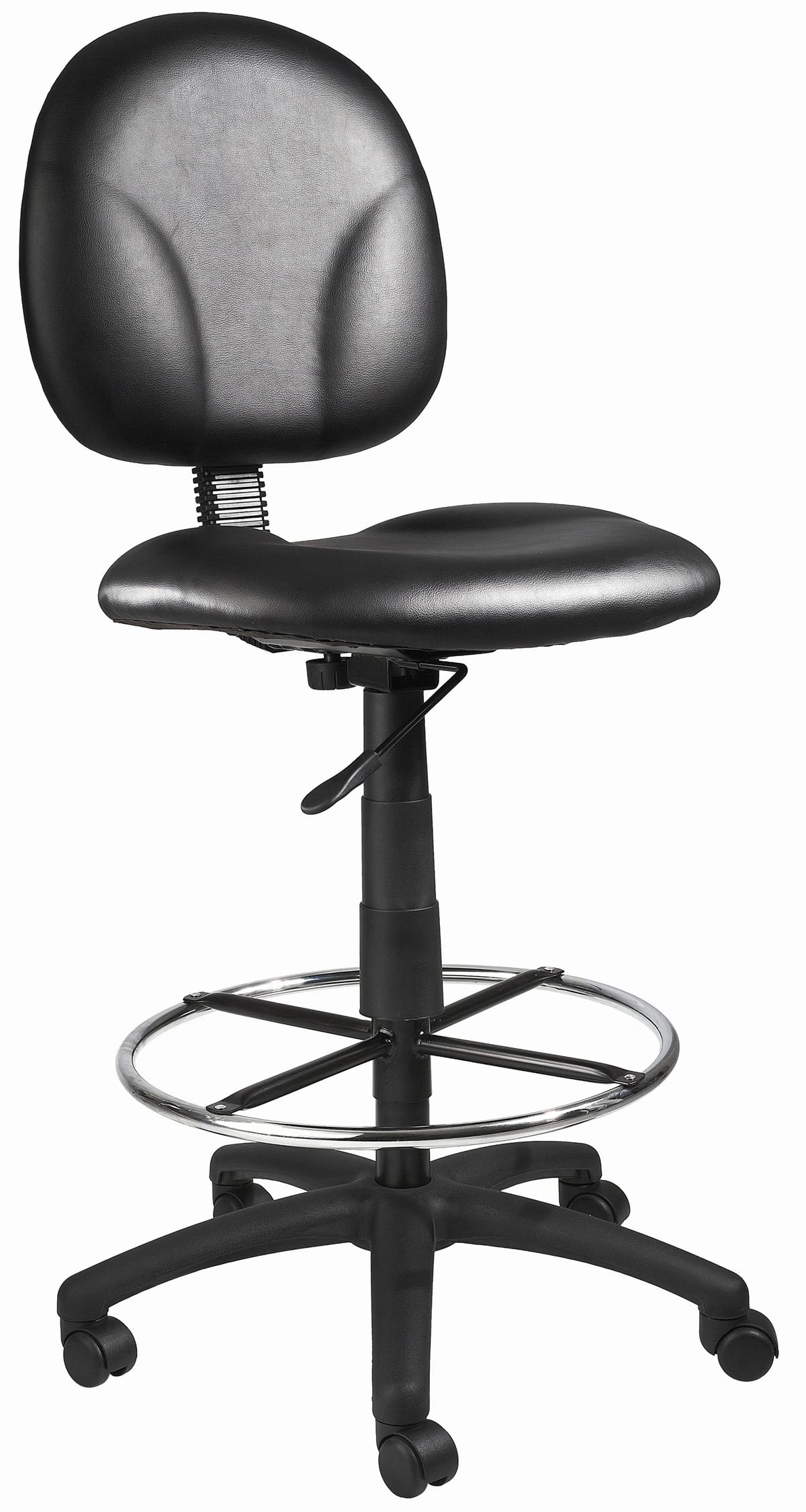 Boss Office Products Drafting Stool with Footring, 2" Casters, 19.5" x 25" Seat, 41.5"-49.5" Height, Each