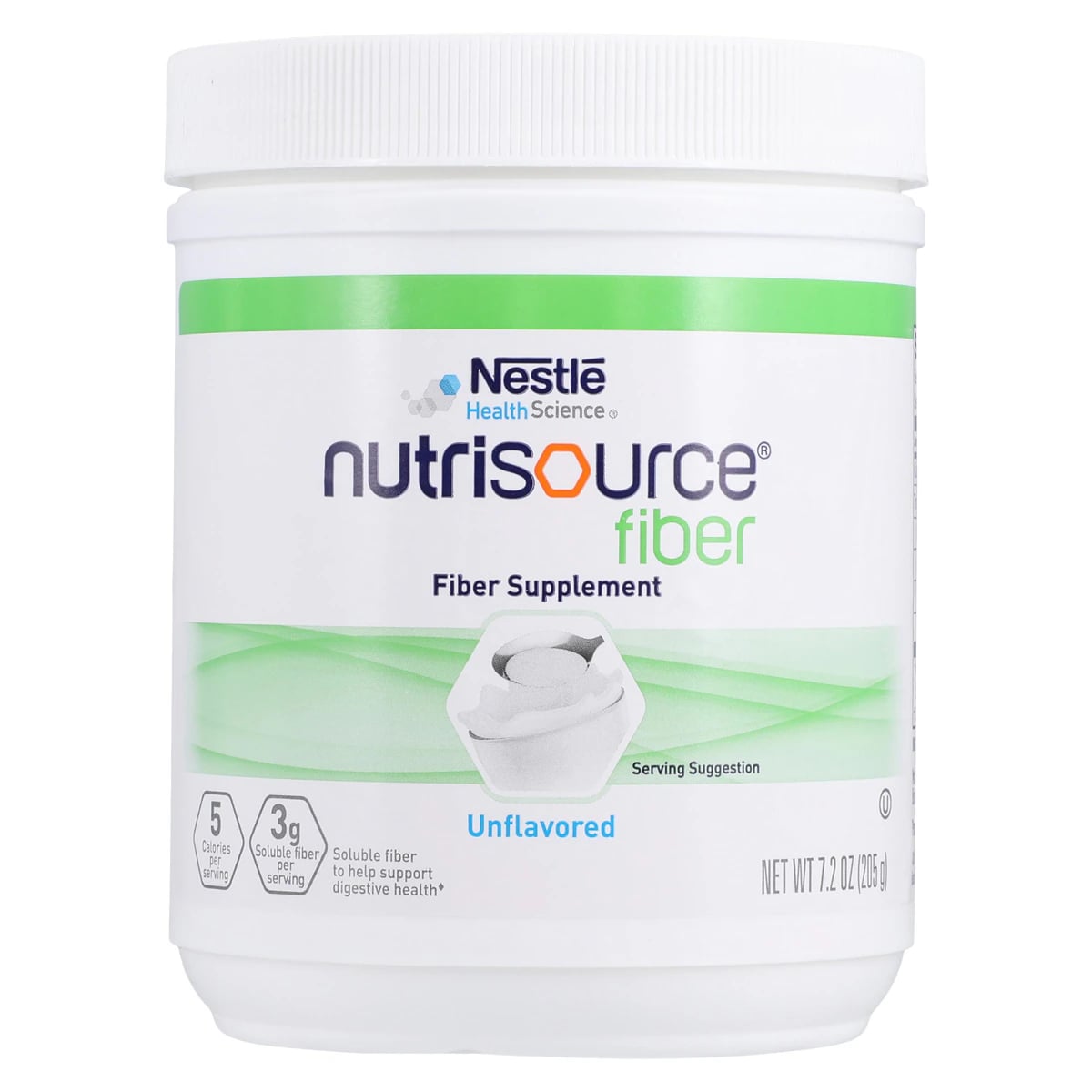 NutriSource Fiber Unflavored Powder Supplement, 7.2 oz Canister, 4/Case