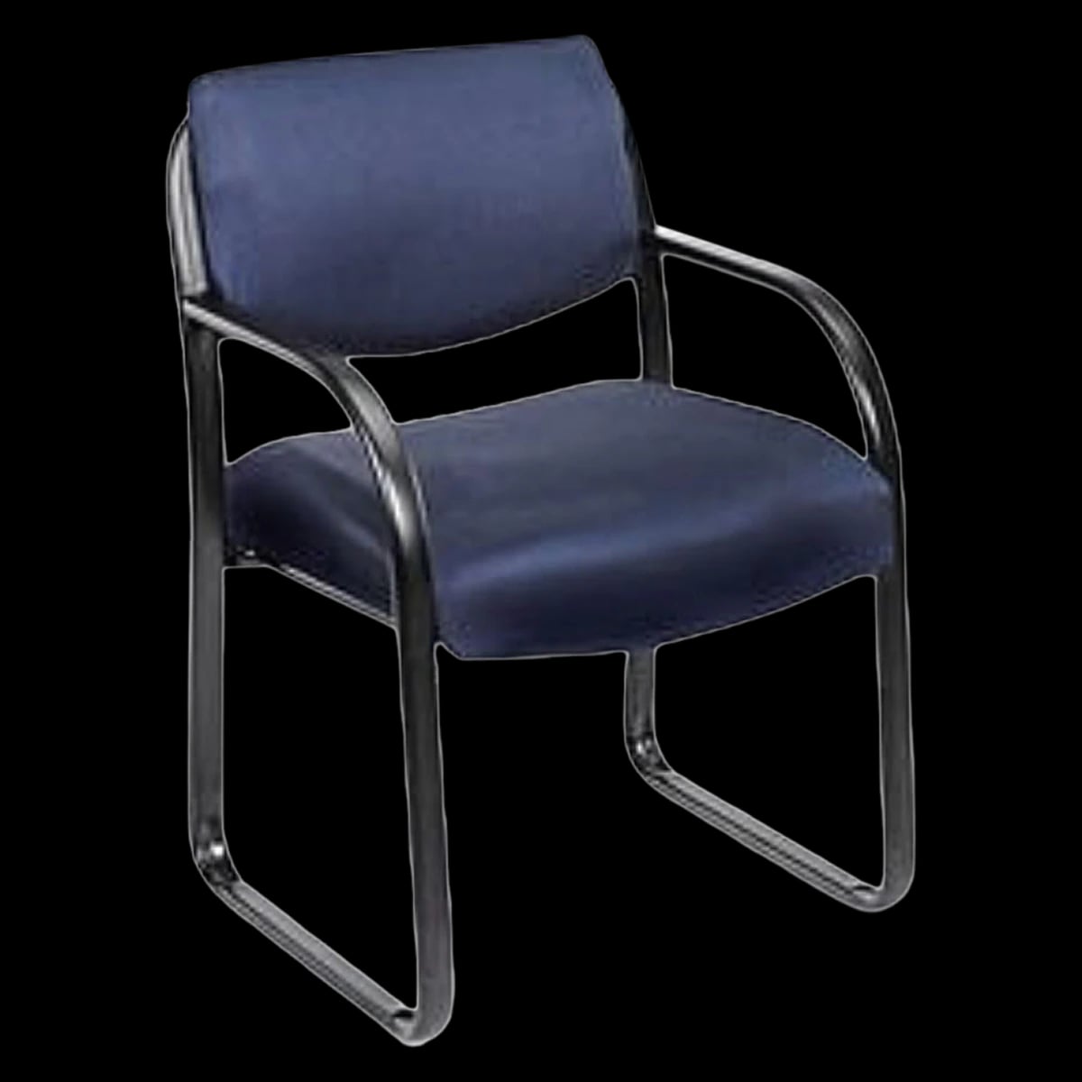 Boss Office Products Fabric Guest Chair, Sled Base, Blue, 24.5"W x 23"D x 34.5"H