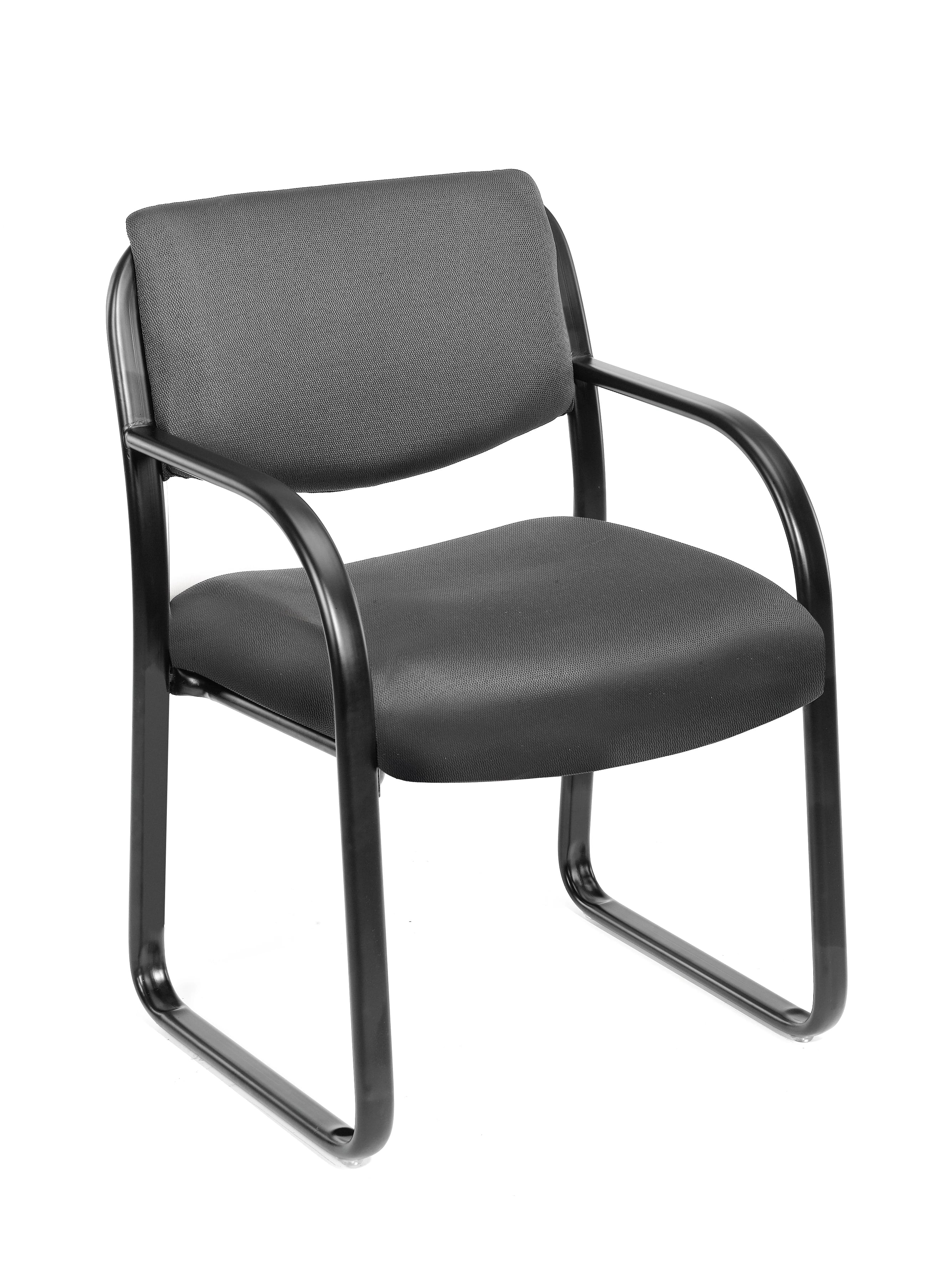 Boss Office Products Fabric Guest Chair, Sled Base, 24.5"W x 23"D x 34.5"H