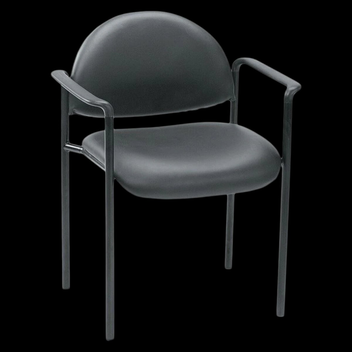 Boss Office Products Diamond Stacking Chair, Black, 23 x 23.5 x 30.5 inches, Each