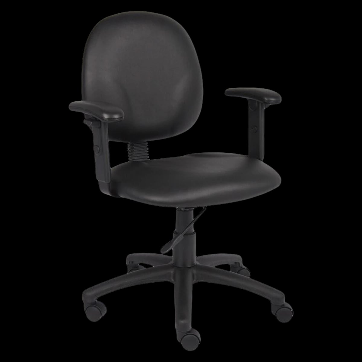 Boss Office Products Diamond Task Chair, Black, Dual Arm, 25"W x 25"D x 32-40"H
