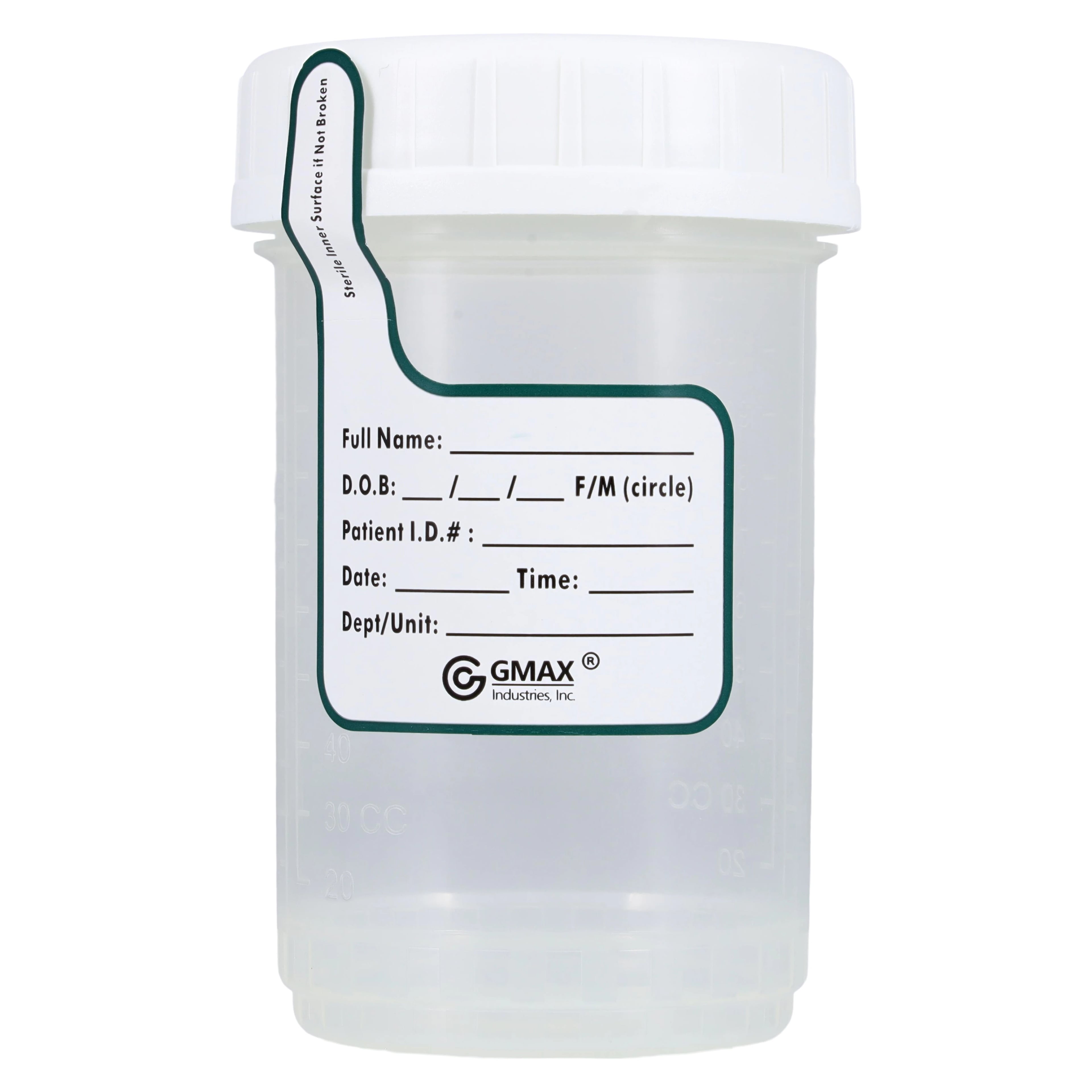 GMAX Pneu-Tube Specimen Container, 120 mL, Sterile, Graduated, Clear, 300/Case