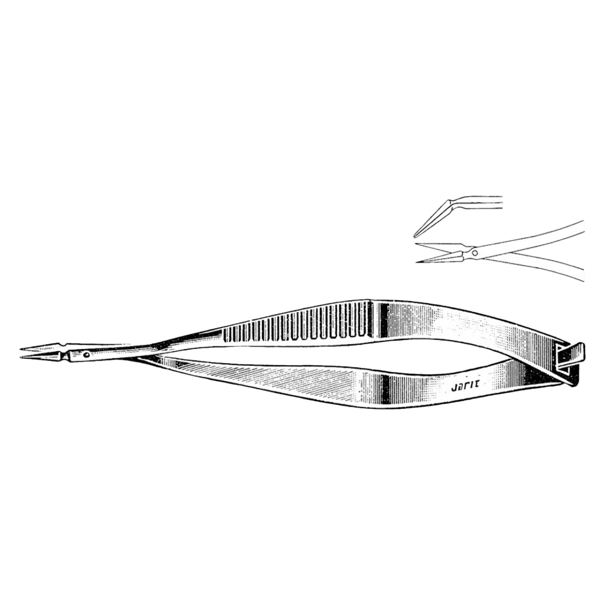 Jarit Vannas Capsulotomy Scissors, Angled on Flat, 3-1/4" (3.25"), Stainless Steel, Non-Sterile, Reusable