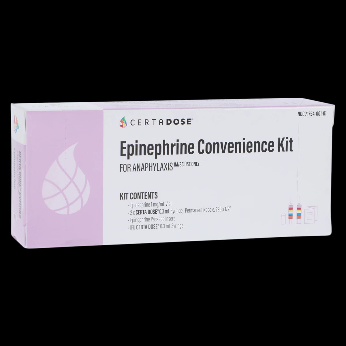 CertaDose Epinephrine Injection 1mg/mL Convenience Kit SDV
