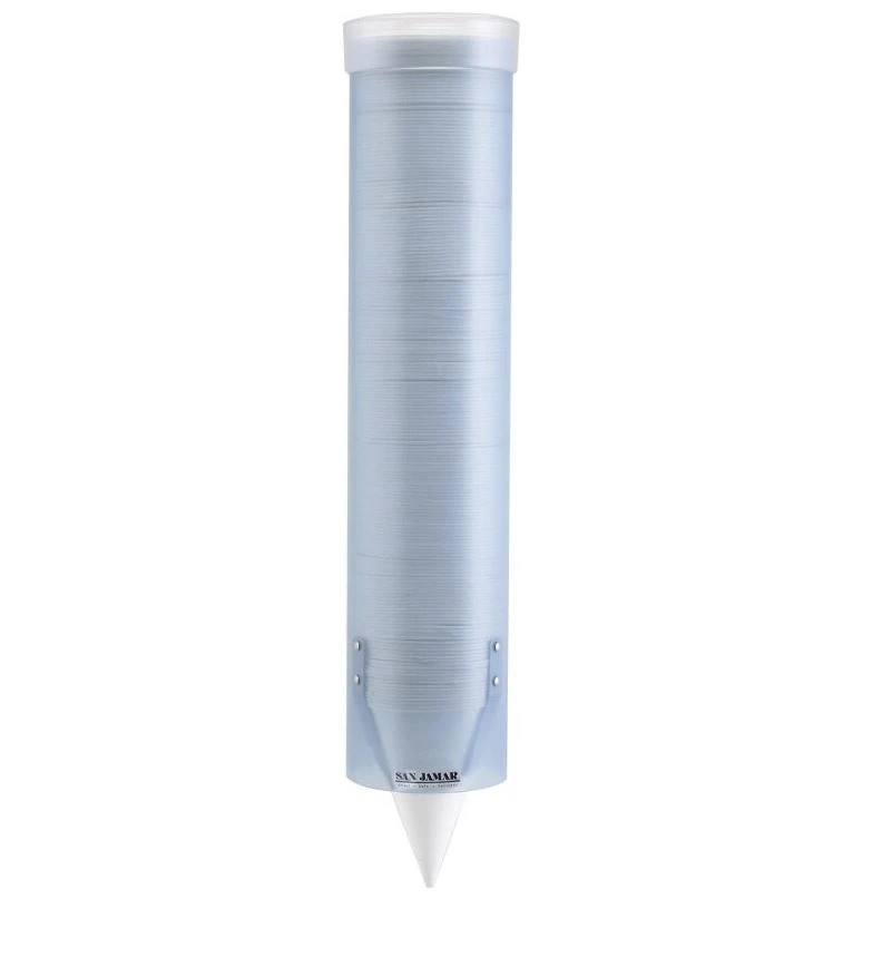 San Jamar Adjustable Frosted Blue Dispenser Cup, 16 x 3-1/4"