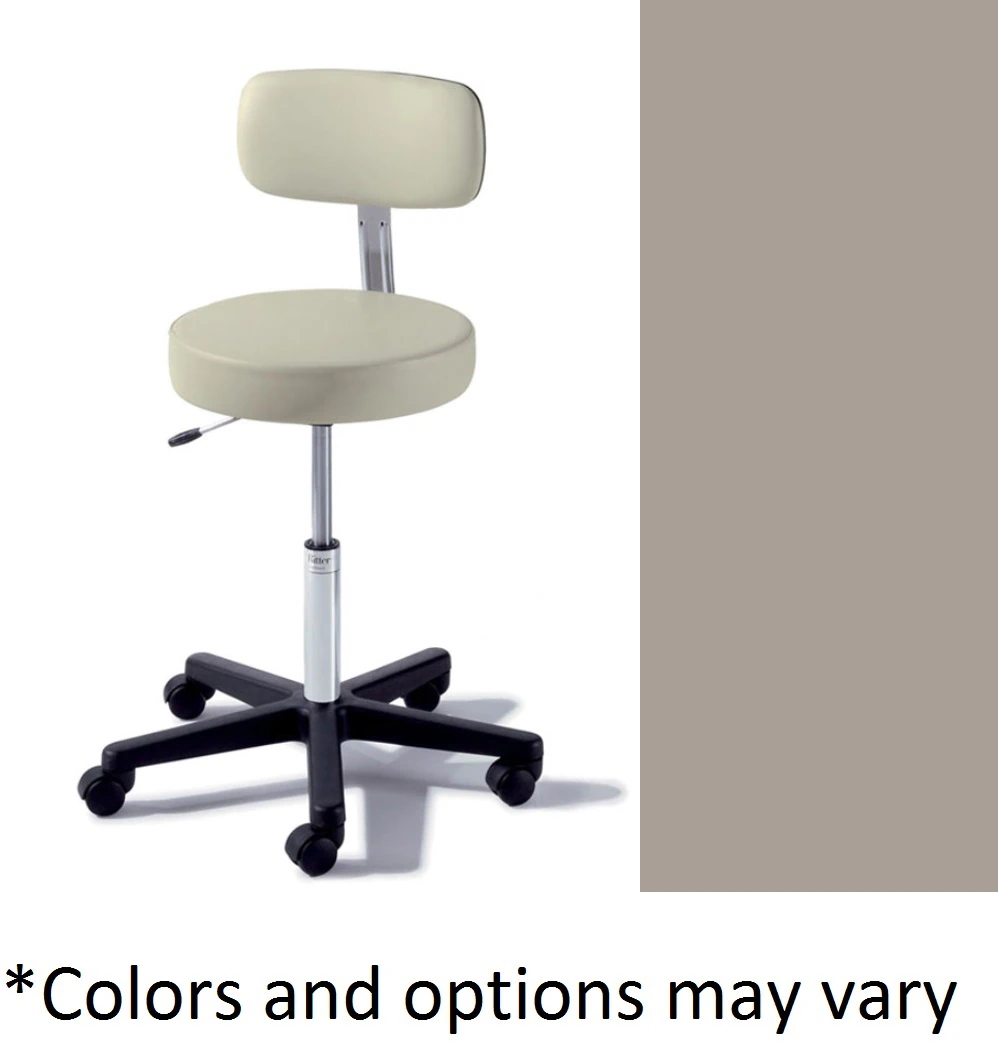 Midmark Basic 273 Physician Stool with Back, AirLift, Dark Linen, 225 lb Capacity