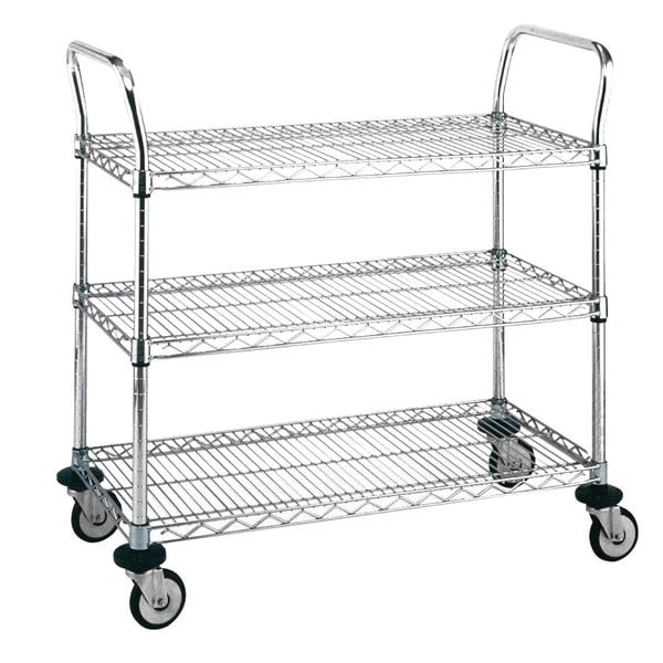 Intermetro Industries Cart Utility Super Erecta Stainless Steel 18x36x38" 3 Shelf Standard Duty