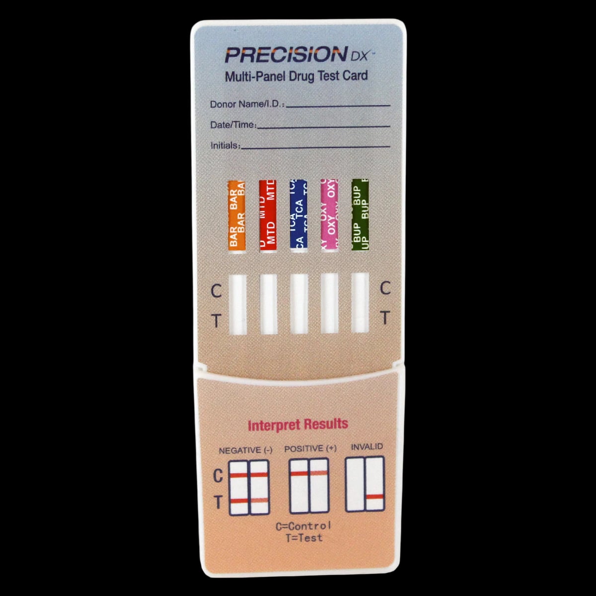 Precision DX DOA Drugs of Abuse 12 Panel Urine Dip Card, Forensic Use Only, 25/Box