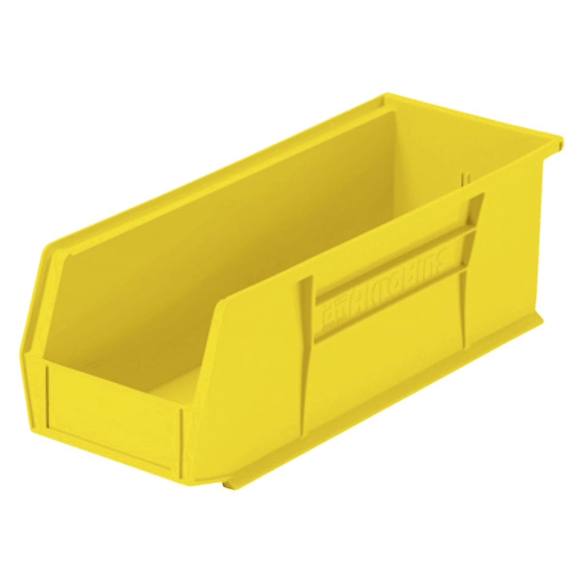 Super Tough Storage Bin, Yellow Polymer, Large Front Label Slot, 14.75 x 5.5 x 5 in