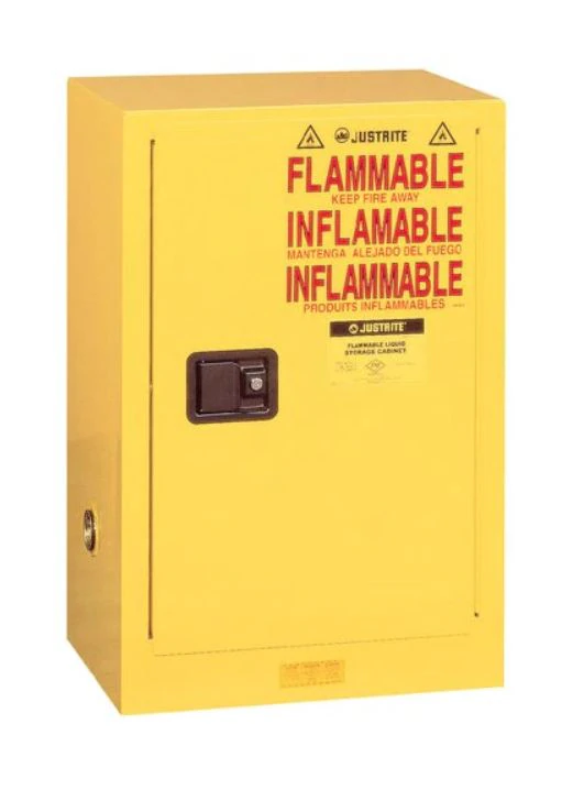 Justrite Sure-Grip EX Flammable Safety Cabinet, Epoxy/Polyester Coated, Yellow