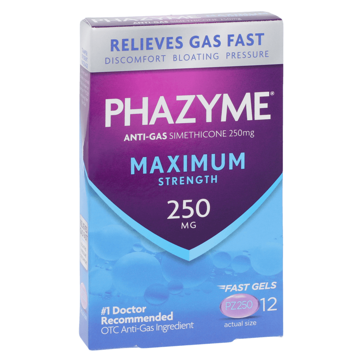 Phazyme Max Strength Gas Relief Softgels, 250 mg, 12/Box