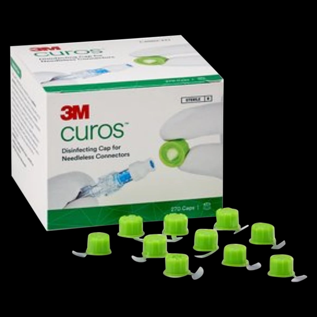 3M Curos Disinfecting Port Protectors for Needleless IV Connectors, Sterile, 270/Box, CFF1-270