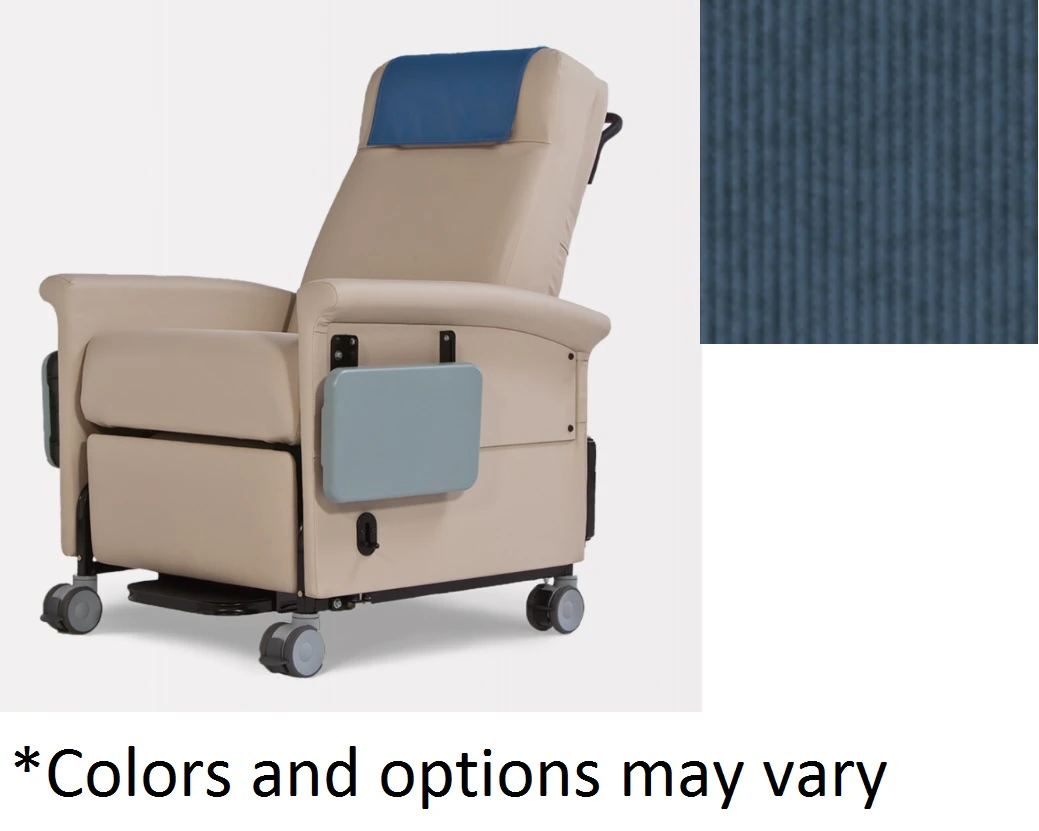Champion Ascent Manual Medical Recliner, Vinyl Upholstery, 300 lb Capacity, Bonnie Blue, without Transfer
