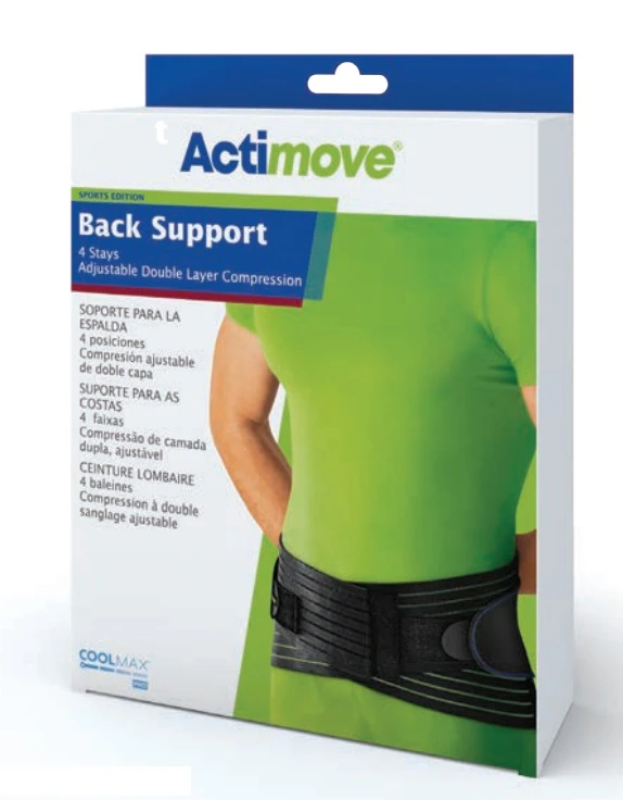 Actimove Compression Support Back, Elastic/Neoprene, Size 2X-Large (Fits 32-46"), Adult