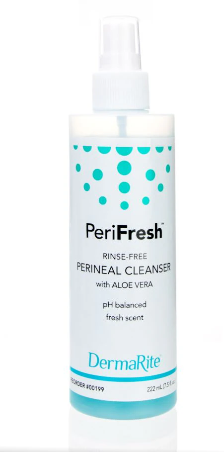 PeriFresh Rinse Free Cleanser, Aloe Vera, Green Fresh Scent, 7.5 oz Spray Bottle, 48/Case